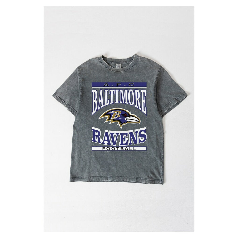 Baltimore Ravens Gameday Couture Women's Oversized Classic Grind Washed T-Shirt - Gray - NFL
