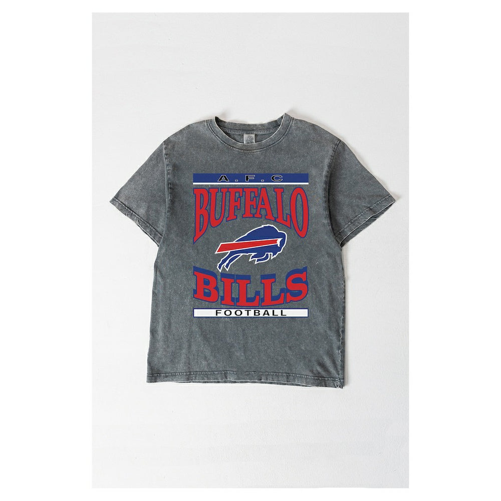 Buffalo Bills Gameday Couture Women's Oversized Classic Grind Washed T-Shirt - Gray - NFL