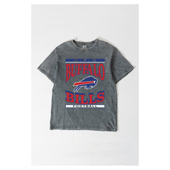Buffalo Bills Gameday Couture Women's Oversized Classic Grind Washed T-Shirt - Gray - NFL