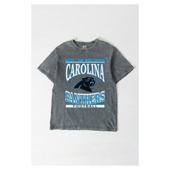 Carolina Panthers Gameday Couture Women's Oversized Classic Grind Washed T-Shirt - Gray - NFL