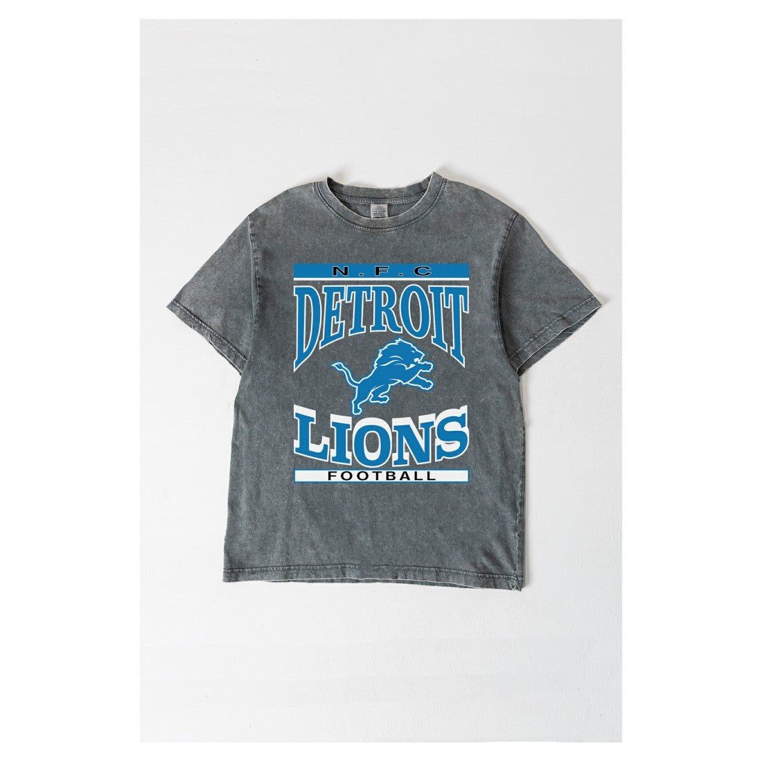 Detroit Lions Gameday Couture Women's Oversized Classic Grind Washed T-Shirt - Gray - NFL