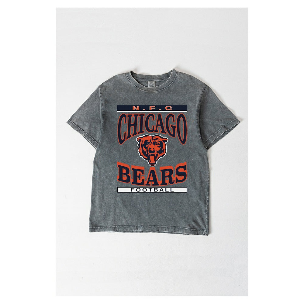 Chicago Bears Gameday Couture Women's Oversized Classic Grind Washed T-Shirt - Gray - NFL