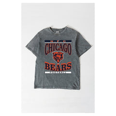 Chicago Bears Gameday Couture Women's Oversized Classic Grind Washed T-Shirt - Gray - NFL