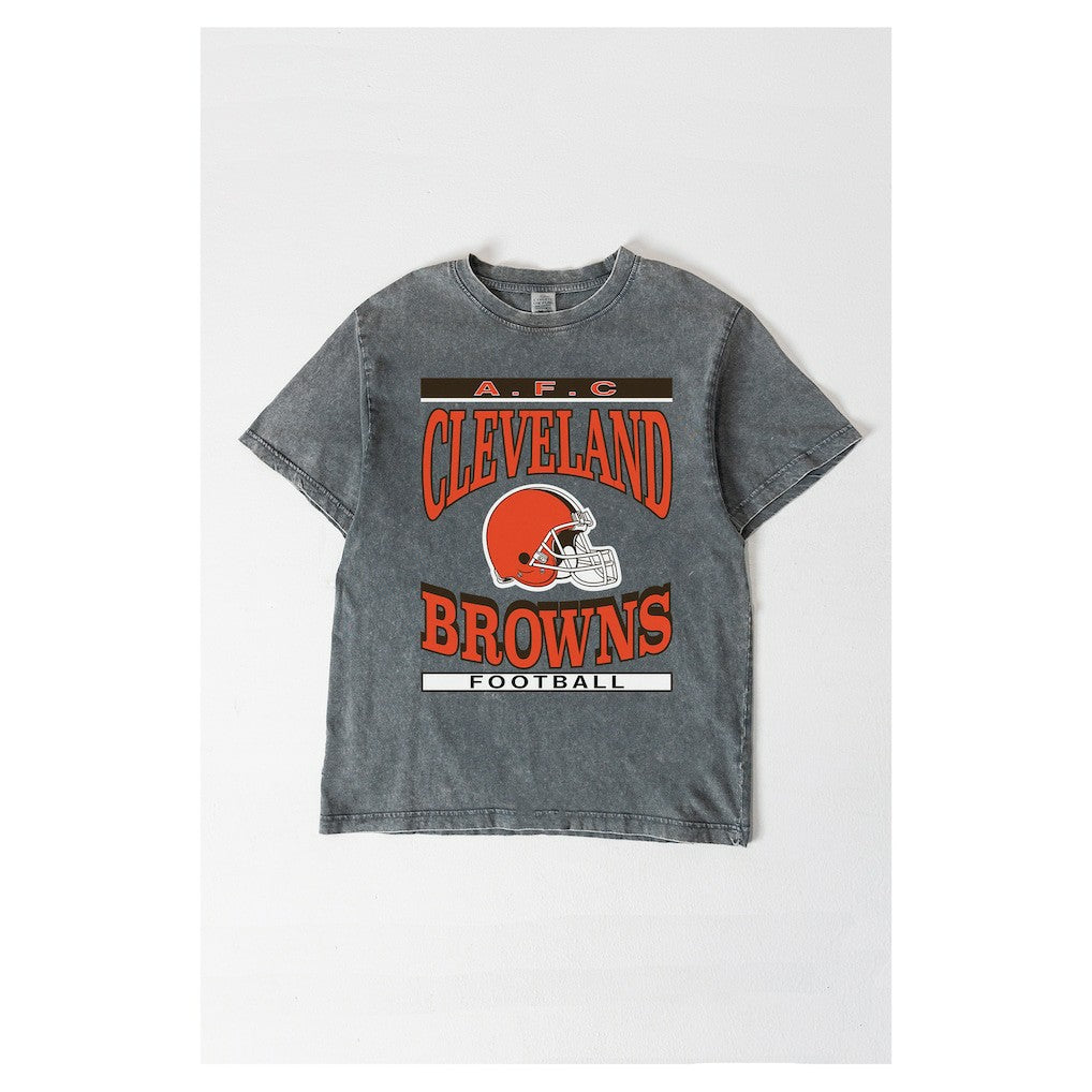 Cleveland Browns Gameday Couture Women's Oversized Classic Grind Washed T-Shirt - Gray - NFL
