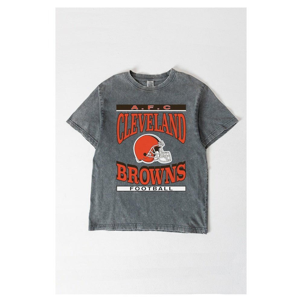 Cleveland Browns Gameday Couture Women's Oversized Classic Grind Washed T-Shirt - Gray - NFL