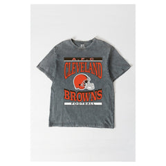 Cleveland Browns Gameday Couture Women's Oversized Classic Grind Washed T-Shirt - Gray - NFL
