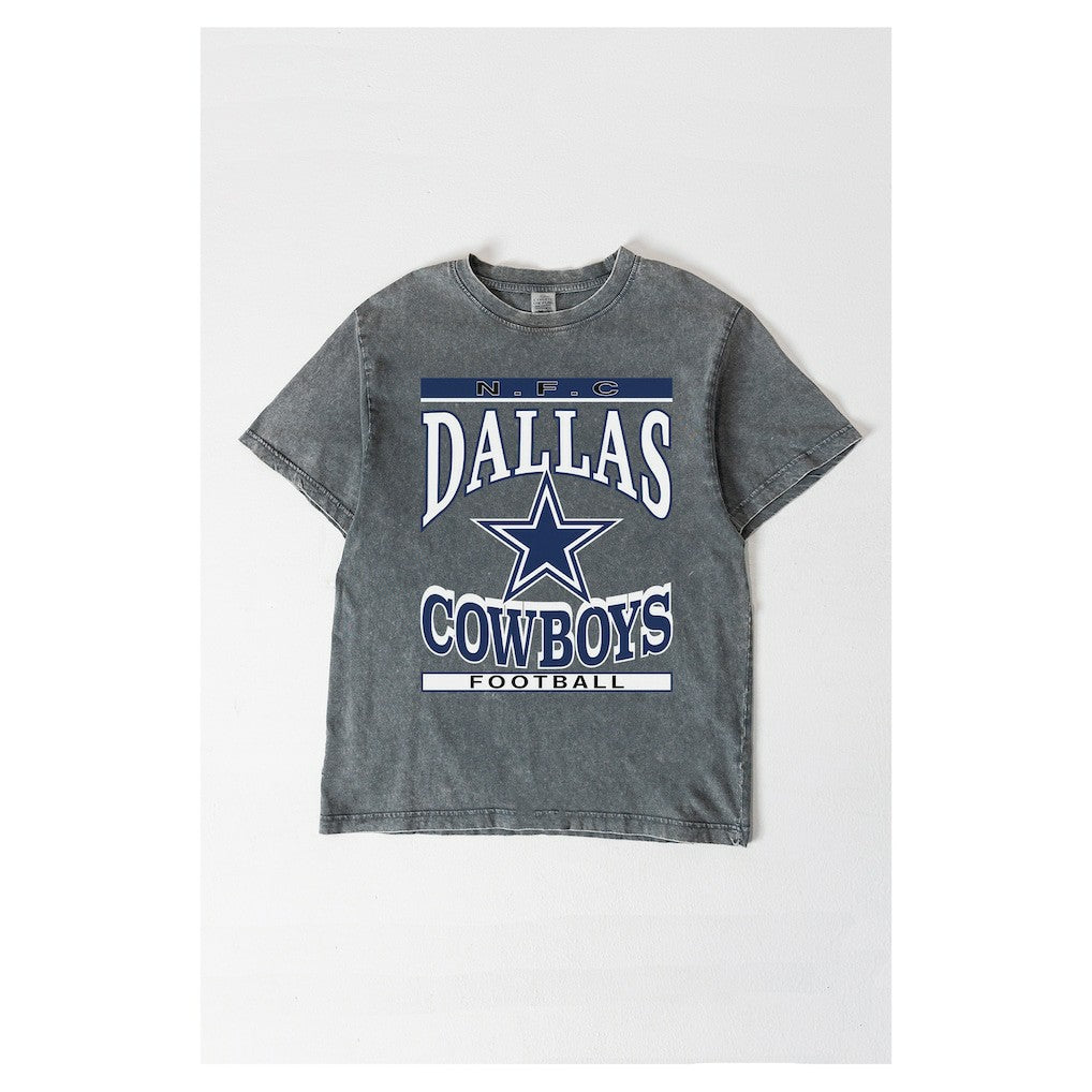 Dallas Cowboys Gameday Couture Women's Oversized Classic Grind Washed T-Shirt - Gray - NFL