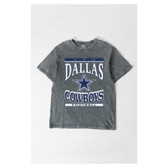 Dallas Cowboys Gameday Couture Women's Oversized Classic Grind Washed T-Shirt - Gray - NFL