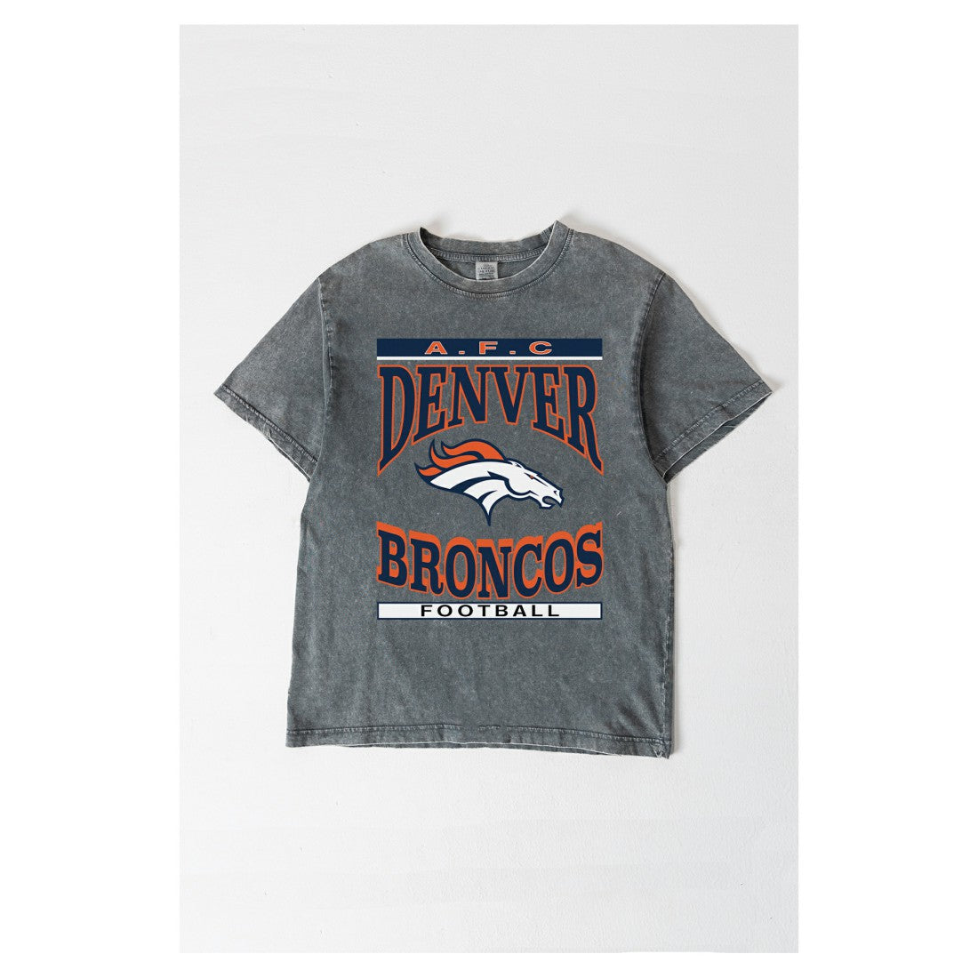 Denver Broncos Gameday Couture Women's Oversized Classic Grind Washed T-Shirt - Gray - NFL