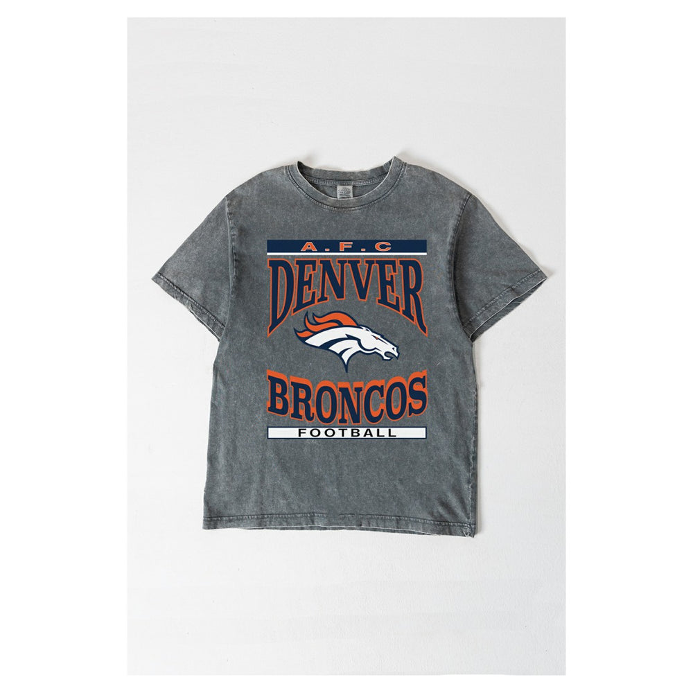 Denver Broncos Gameday Couture Women's Oversized Classic Grind Washed T-Shirt - Gray - NFL