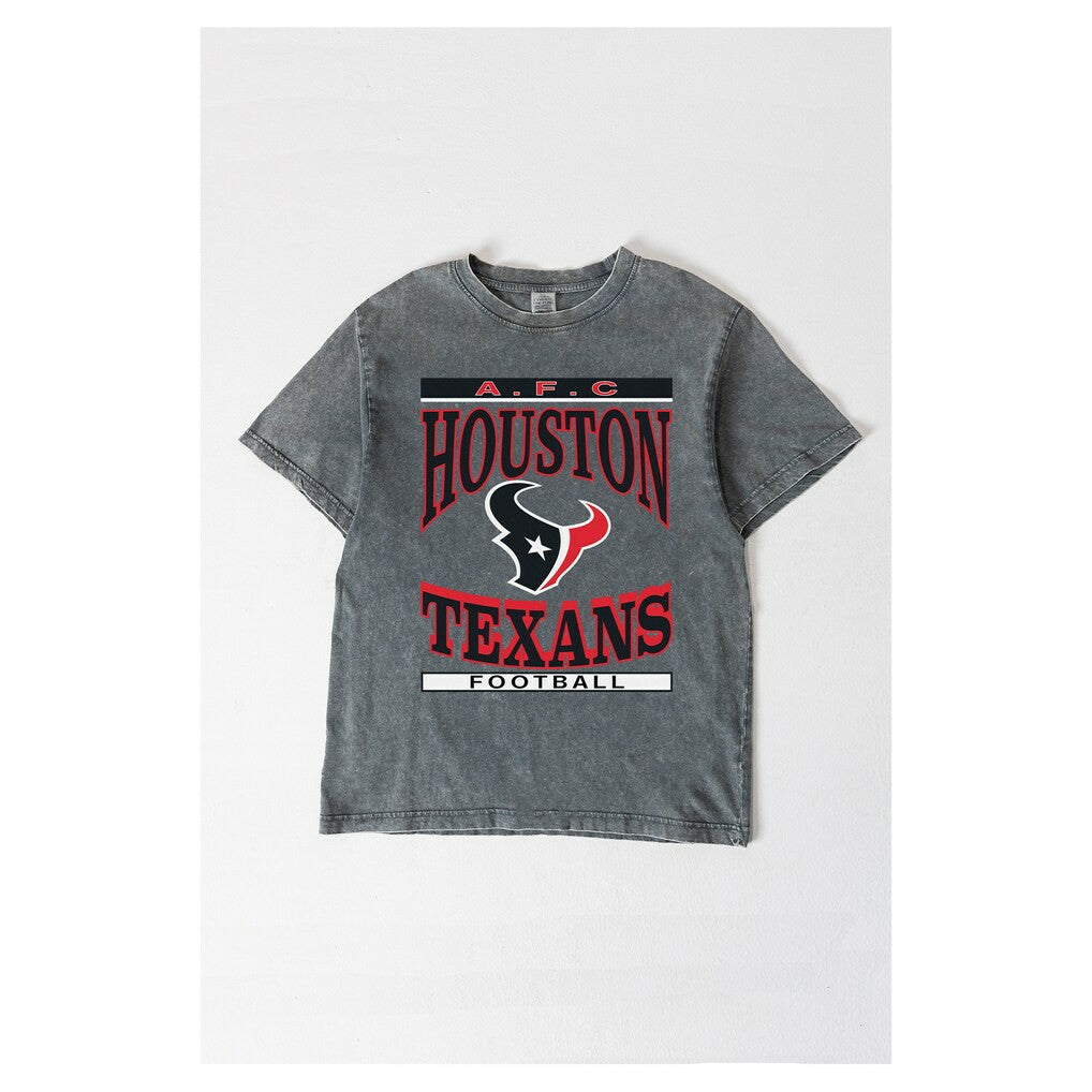 Houston Texans Gameday Couture Women's Oversized Classic Grind Washed T-Shirt - Gray - NFL
