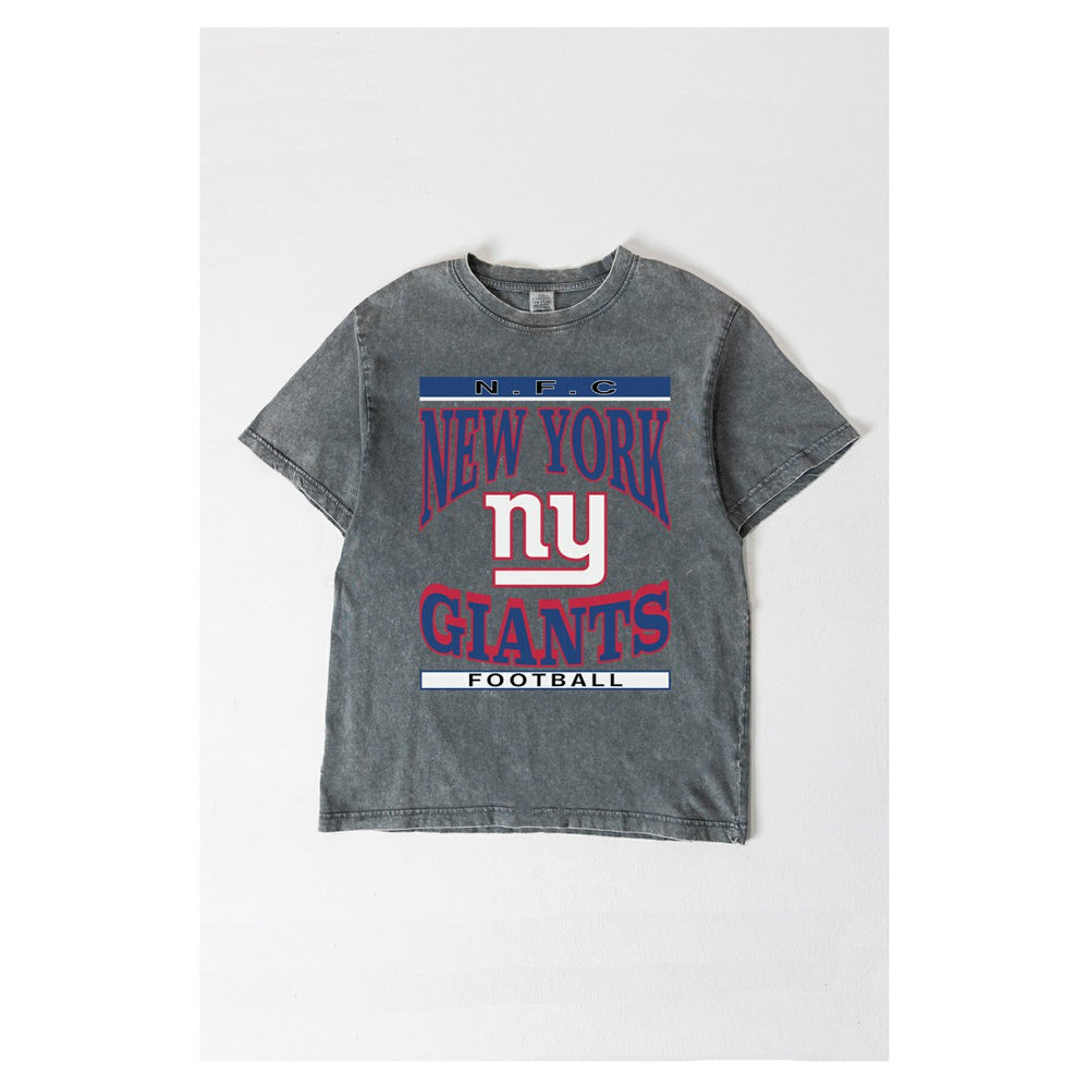 New York Giants Gameday Couture Women's Oversized Classic Grind Washed T-Shirt - Gray - NFL