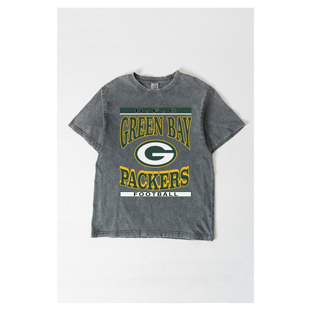 Green Bay Packers Gameday Couture Women's Oversized Classic Grind Washed T-Shirt - Gray - NFL