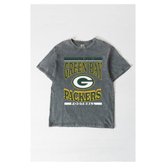 Green Bay Packers Gameday Couture Women's Oversized Classic Grind Washed T-Shirt - Gray - NFL