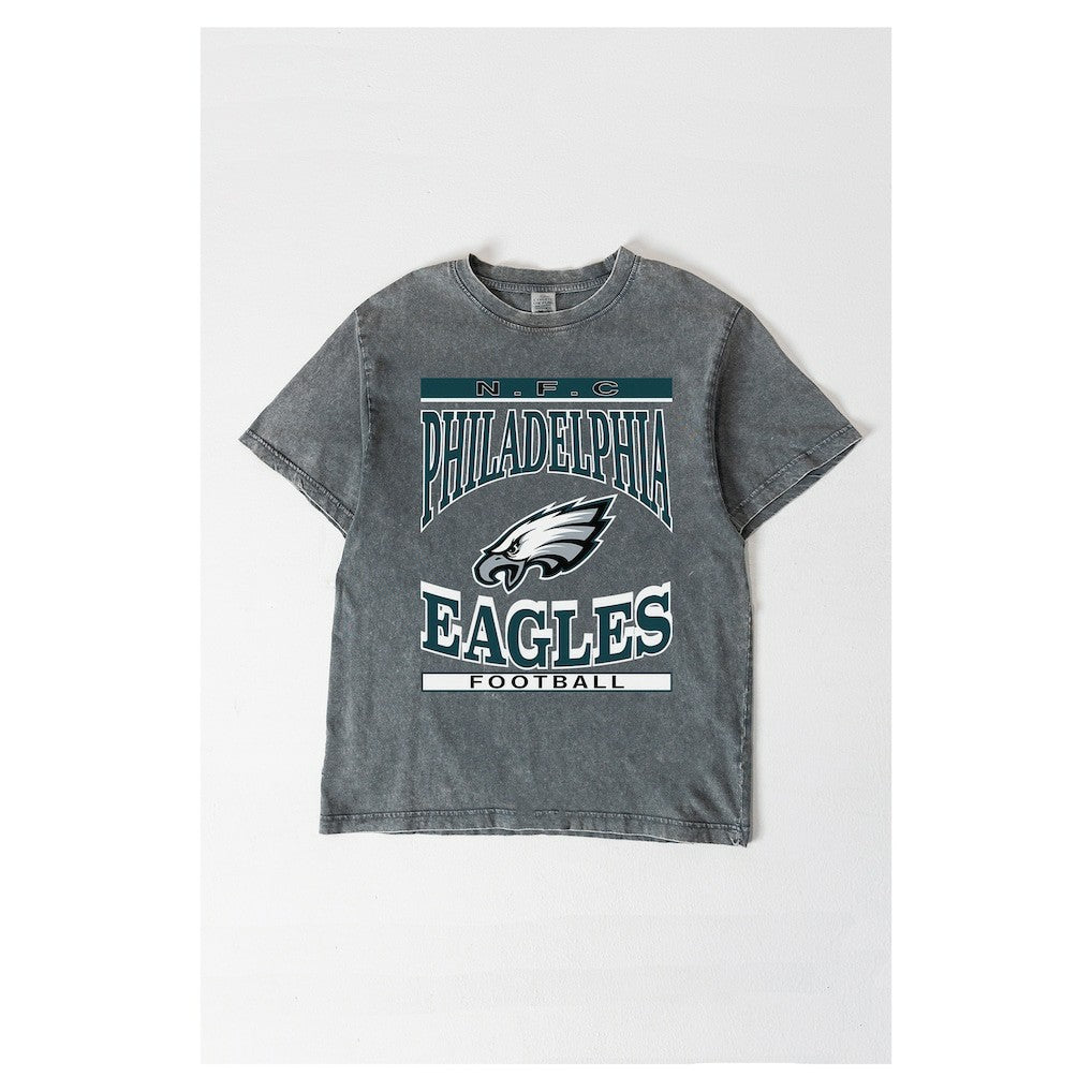 Philadelphia Eagles Gameday Couture Women's Oversized Classic Grind Washed T-Shirt - Gray - NFL