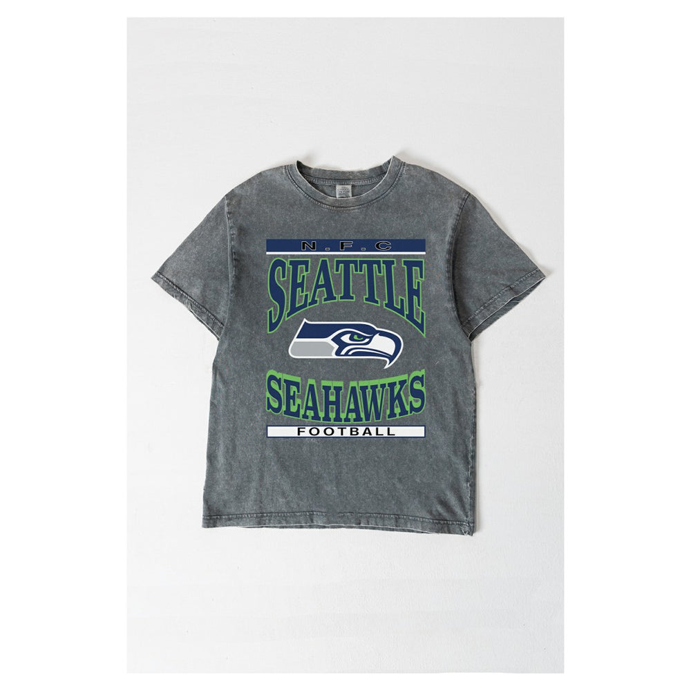 Seattle Seahawks Gameday Couture Women's Oversized Classic Grind Washed T-Shirt - Gray - NFL