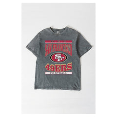 San Francisco 49ers Gameday Couture Women's Oversized Classic Grind Washed T-Shirt - Gray - NFL
