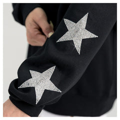 Philadelphia Eagles Gameday Couture Women's Pure Victory Rhinestud Star-Sleeve Pullover Sweatshirt - Black - NFL