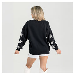 Tampa Bay Buccaneers Gameday Couture Women's Pure Victory Rhinestud Star-Sleeve Pullover Sweatshirt - Black - NFL