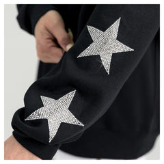 Houston Texans Gameday Couture Women's Pure Victory Rhinestud Star-Sleeve Pullover Sweatshirt - Black - NFL