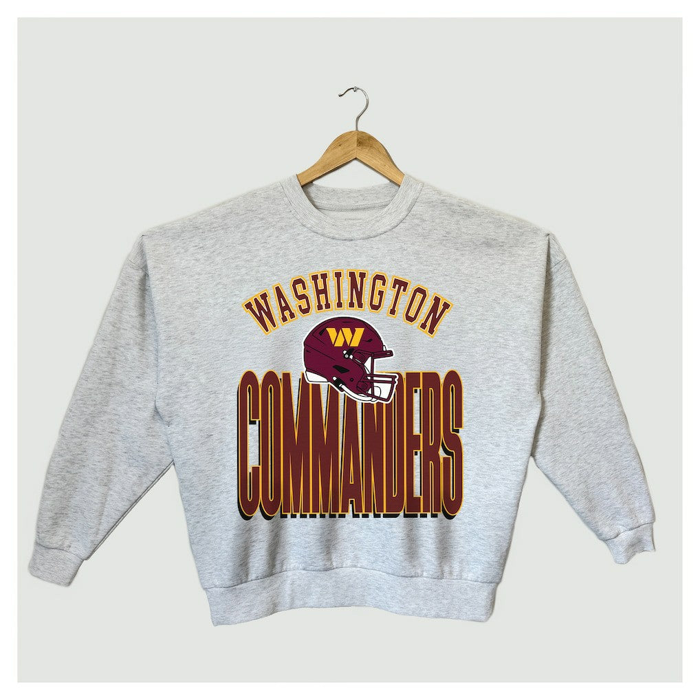 Washington Commanders Gameday Couture Women's Fierce Focus Premium Oversized Fleece Pullover Sweatshirt - Ash - NFL