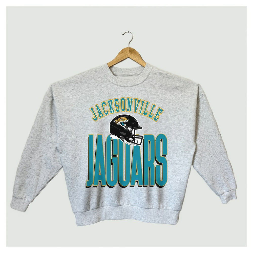 Jacksonville Jaguars Gameday Couture Women's Fierce Focus Premium Oversized Fleece Pullover Sweatshirt - Ash - NFL