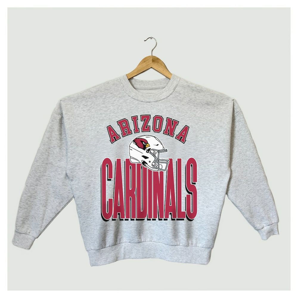 Arizona Cardinals Gameday Couture Women's Fierce Focus Premium Oversized Fleece Pullover Sweatshirt - Ash - NFL