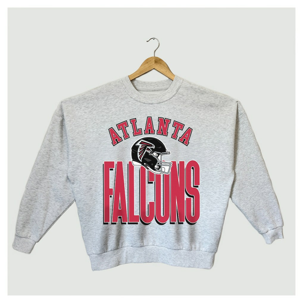 Atlanta Falcons Gameday Couture Women's Fierce Focus Premium Oversized Fleece Pullover Sweatshirt - Ash - NFL
