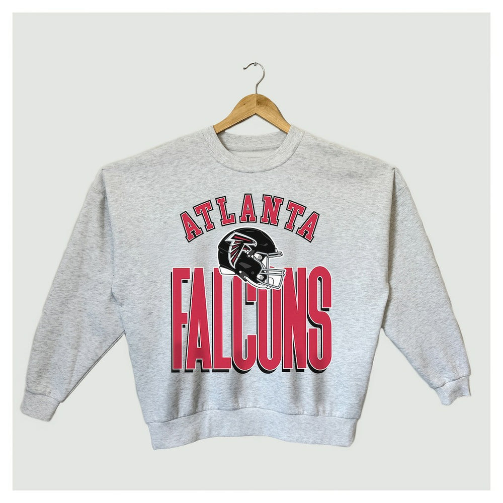 Atlanta Falcons Gameday Couture Women's Fierce Focus Premium Oversized Fleece Pullover Sweatshirt - Ash - NFL