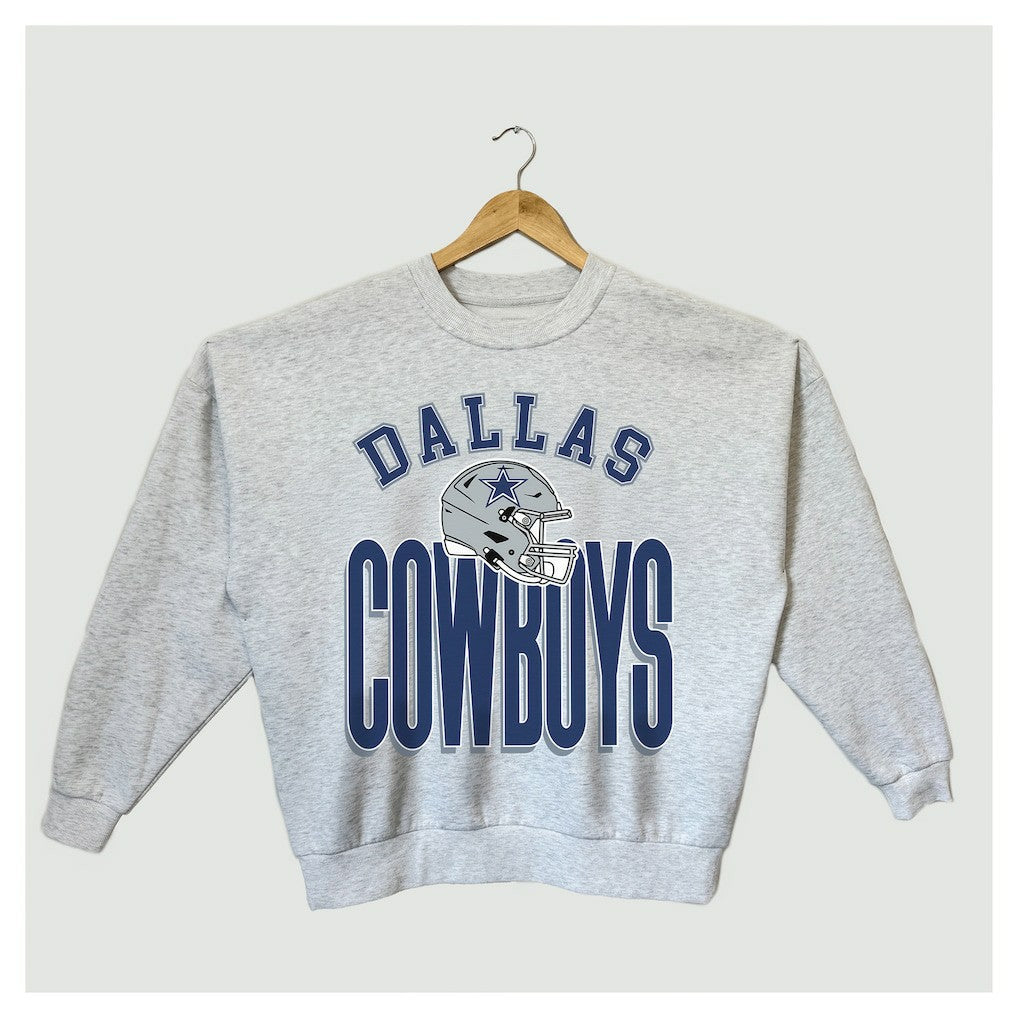 Dallas Cowboys Gameday Couture Women's Fierce Focus Premium Oversized Fleece Pullover Sweatshirt - Ash - NFL