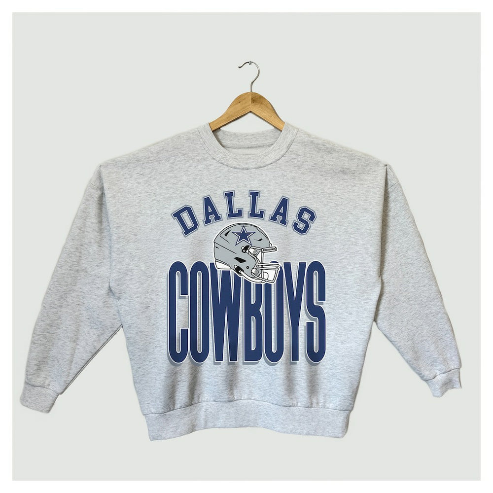 Dallas Cowboys Gameday Couture Women's Fierce Focus Premium Oversized Fleece Pullover Sweatshirt - Ash - NFL