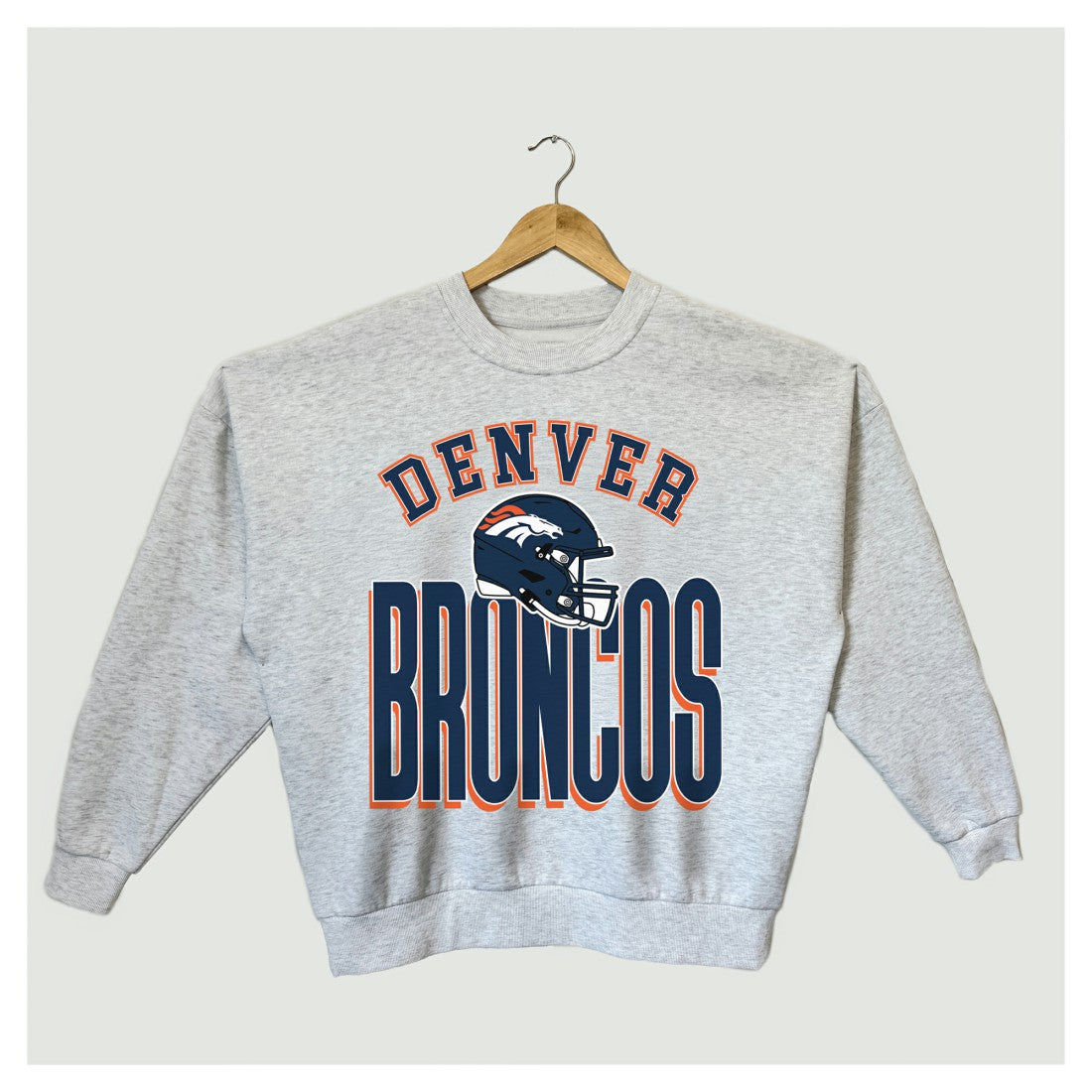 Denver Broncos Gameday Couture Women's Fierce Focus Premium Oversized Fleece Pullover Sweatshirt - Ash - NFL