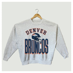 Denver Broncos Gameday Couture Women's Fierce Focus Premium Oversized Fleece Pullover Sweatshirt - Ash - NFL