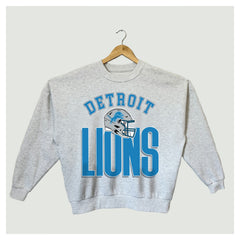 Detroit Lions Gameday Couture Women's Fierce Focus Premium Oversized Fleece Pullover Sweatshirt - Ash - NFL