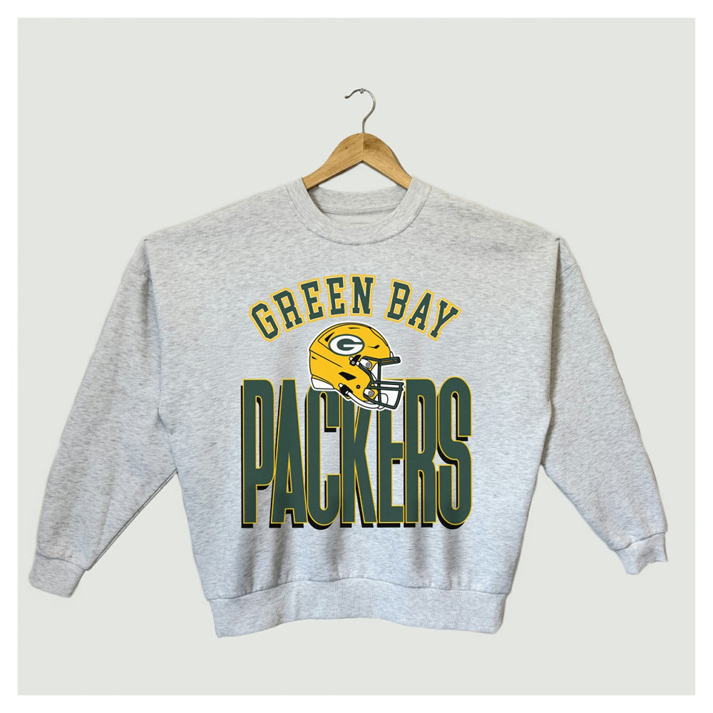 Green Bay Packers Gameday Couture Women's Fierce Focus Premium Oversized Fleece Pullover Sweatshirt - Ash - NFL