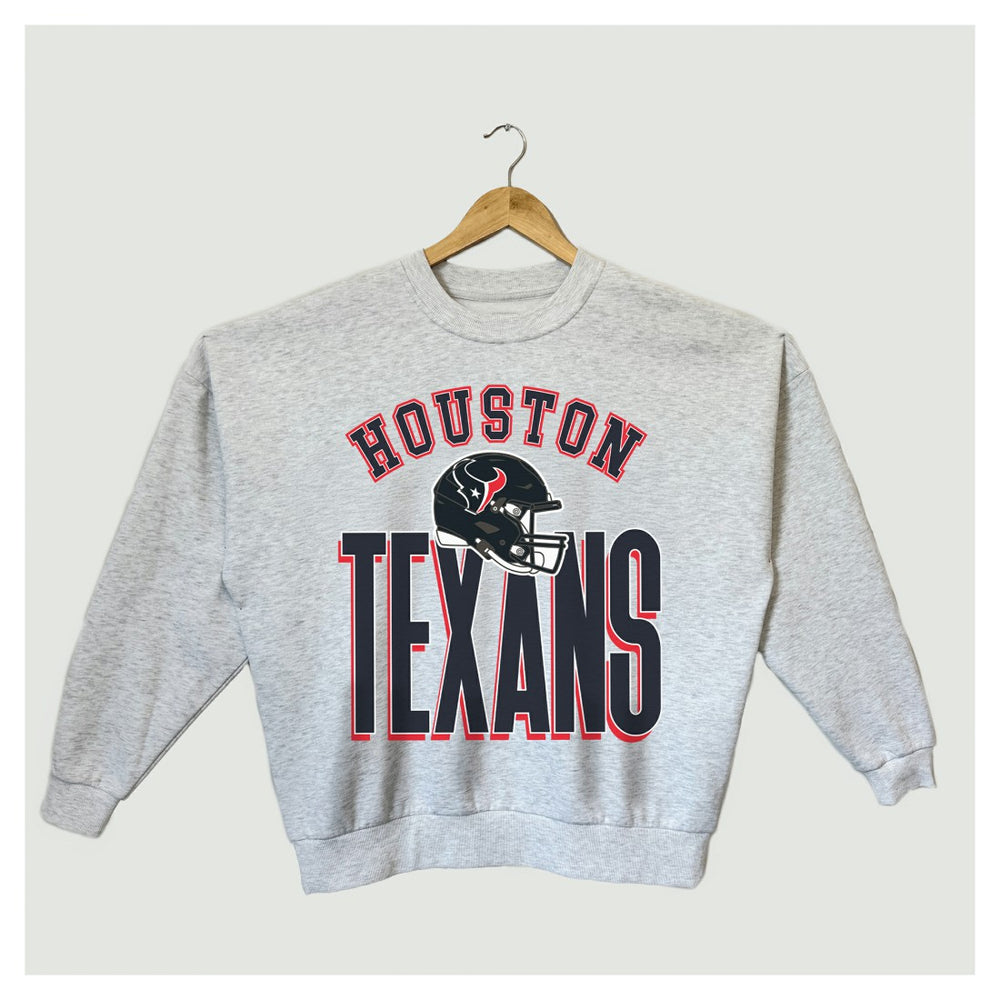 Houston Texans Gameday Couture Women's Fierce Focus Premium Oversized Fleece Pullover Sweatshirt - Ash - NFL