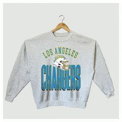 Los Angeles Chargers Gameday Couture Women's Fierce Focus Premium Oversized Fleece Pullover Sweatshirt - Ash - NFL