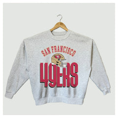 San Francisco 49ers Gameday Couture Women's Fierce Focus Premium Oversized Fleece Pullover Sweatshirt - Ash - NFL