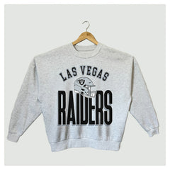 Las Vegas Raiders Gameday Couture Women's Fierce Focus Premium Oversized Fleece Pullover Sweatshirt - Ash - NFL