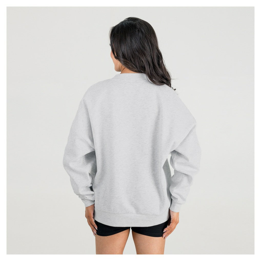 Miami Dolphins Gameday Couture Women's Fierce Focus Premium Oversized Fleece Pullover Sweatshirt - Ash - NFL