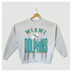 Miami Dolphins Gameday Couture Women's Fierce Focus Premium Oversized Fleece Pullover Sweatshirt - Ash - NFL