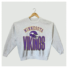 Minnesota Vikings Gameday Couture Women's Fierce Focus Premium Oversized Fleece Pullover Sweatshirt - Ash - NFL