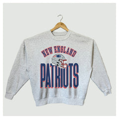 New England Patriots Gameday Couture Women's Fierce Focus Premium Oversized Fleece Pullover Sweatshirt - Ash - NFL