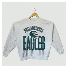 Philadelphia Eagles Gameday Couture Women's Fierce Focus Premium Oversized Fleece Pullover Sweatshirt - Ash - NFL
