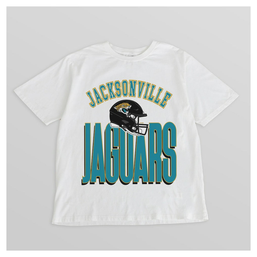 Jacksonville Jaguars Gameday Couture Women's Oversized Classic Fierce Focus T-Shirt - White - NFL