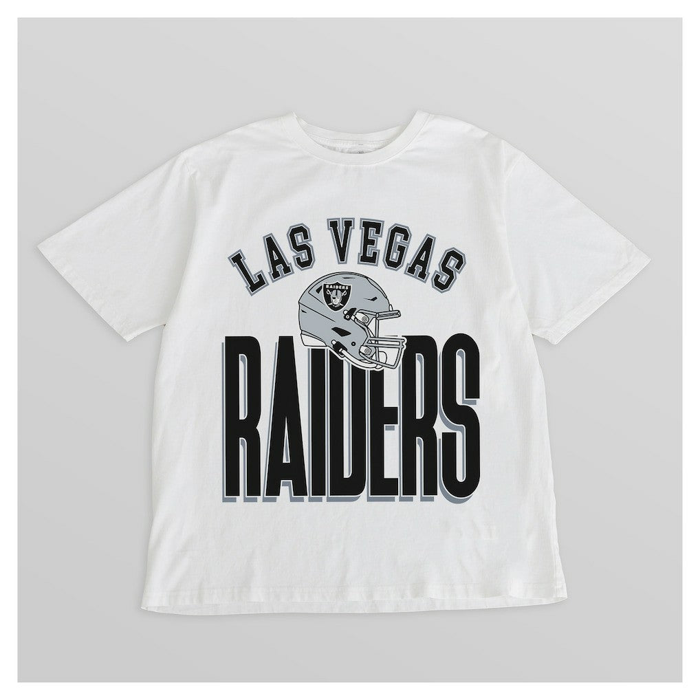 Las Vegas Raiders Gameday Couture Women's Oversized Classic Fierce Focus T-Shirt - White - NFL