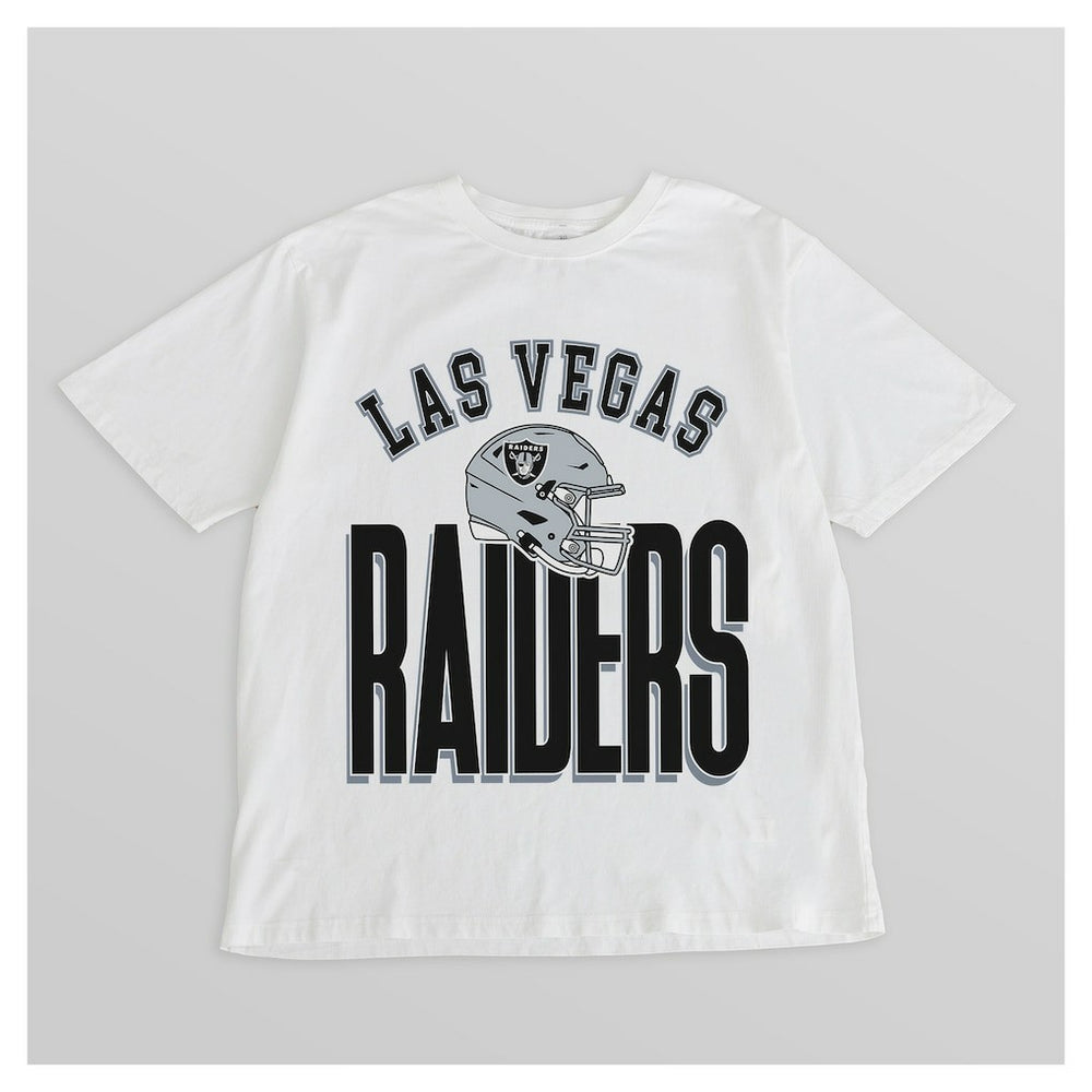 Las Vegas Raiders Gameday Couture Women's Oversized Classic Fierce Focus T-Shirt - White - NFL