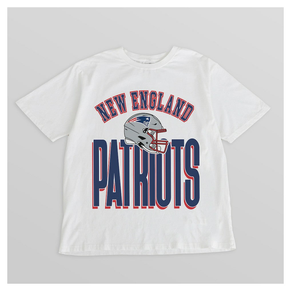 New England Patriots Gameday Couture Women's Oversized Classic Fierce Focus T-Shirt - White - NFL