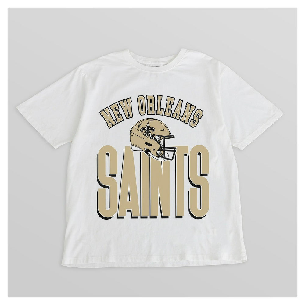 New Orleans Saints Gameday Couture Women's Oversized Classic Fierce Focus T-Shirt - White - NFL