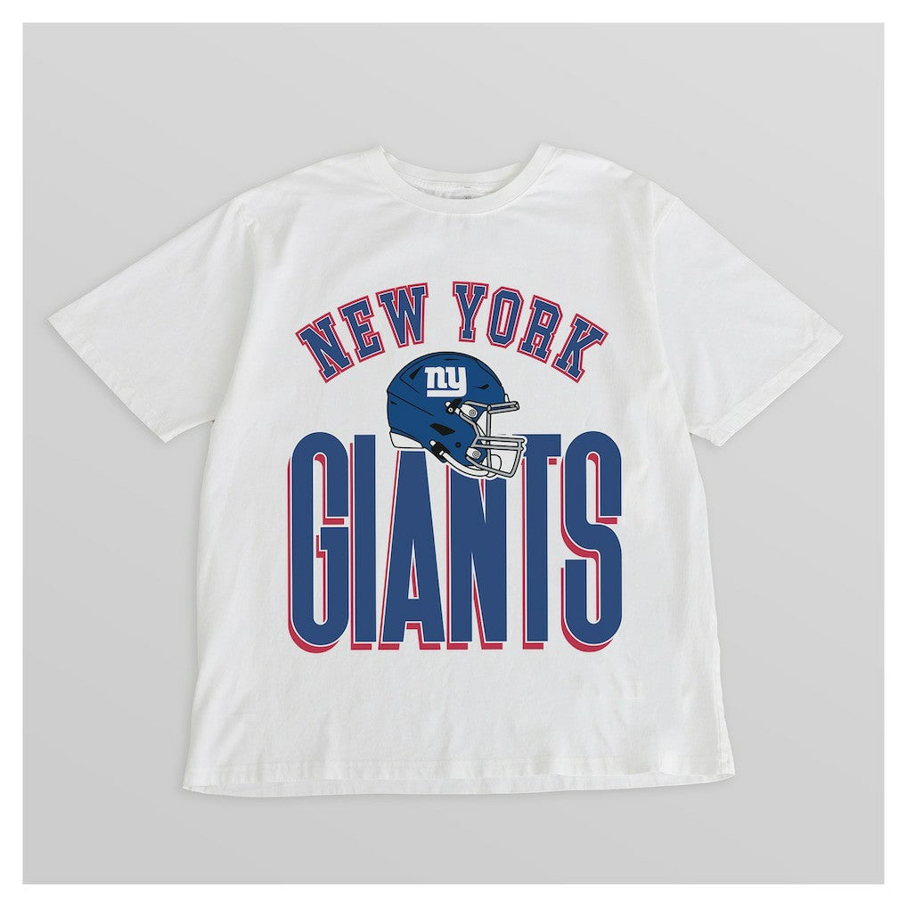 New York Giants Gameday Couture Women's Oversized Classic Fierce Focus T-Shirt - White - NFL